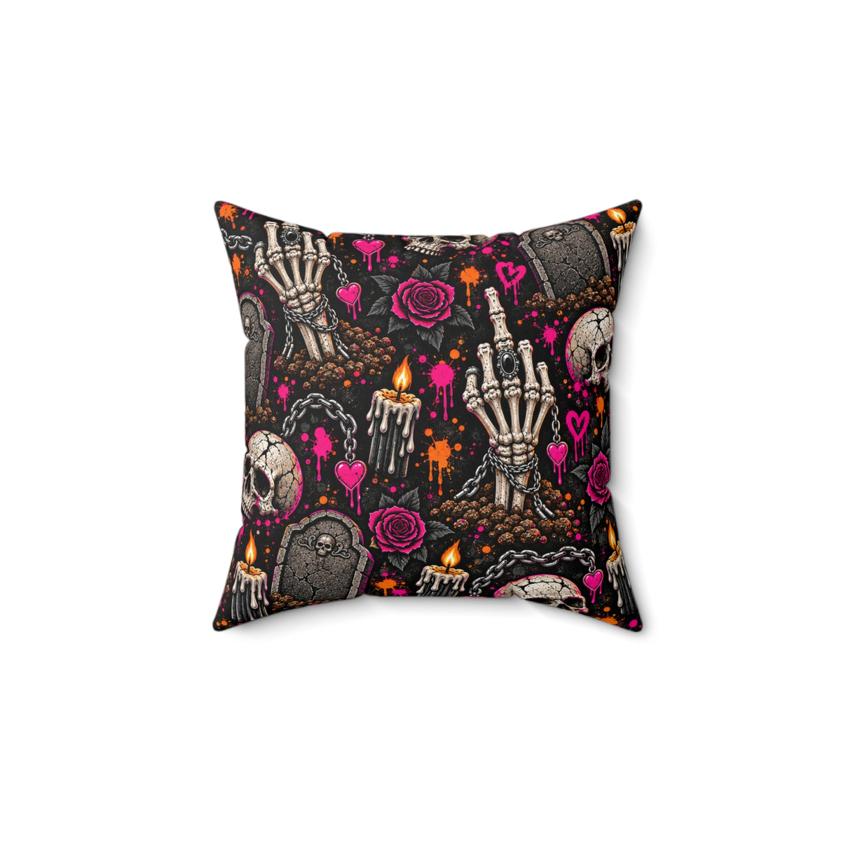 I Buried My Last Fuck Right Here Double-Sided Pillowcase & Insert | Gothic Halloween Decor by Subbin4Sanity