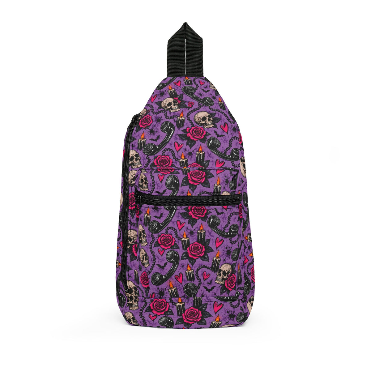 Karma’s Calling Crossbody Bag | Skull & Rose Halloween Shoulder Bag by Subbin4Sanity