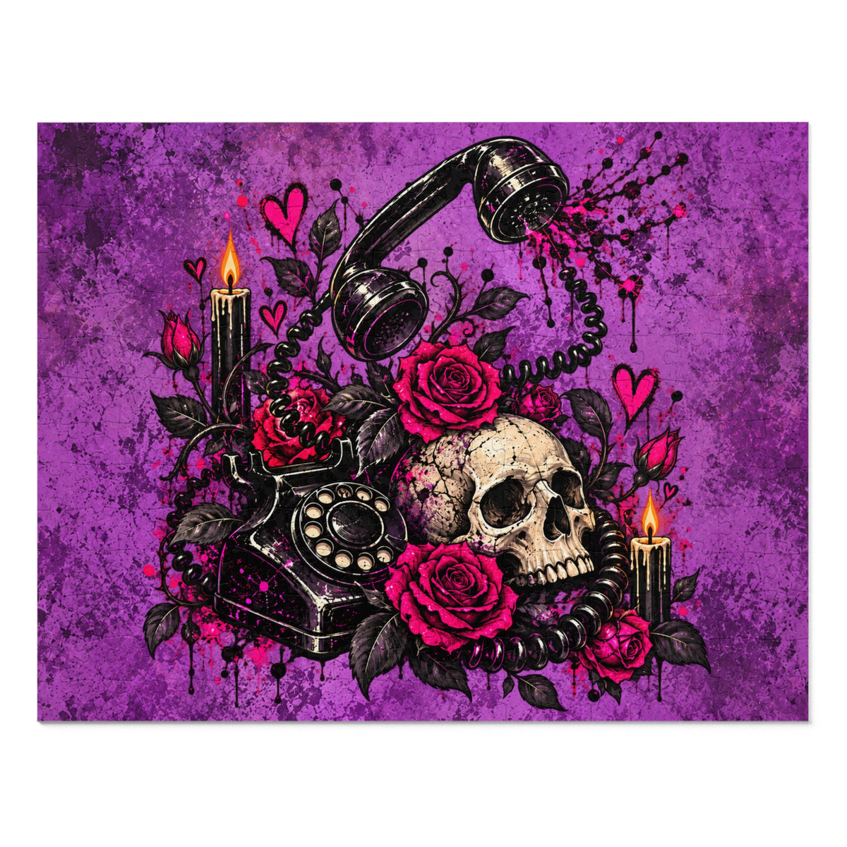 Karma’s Calling Halloween Jigsaw Puzzle | Gothic Skull Statement Puzzle by Subbin4Sanity