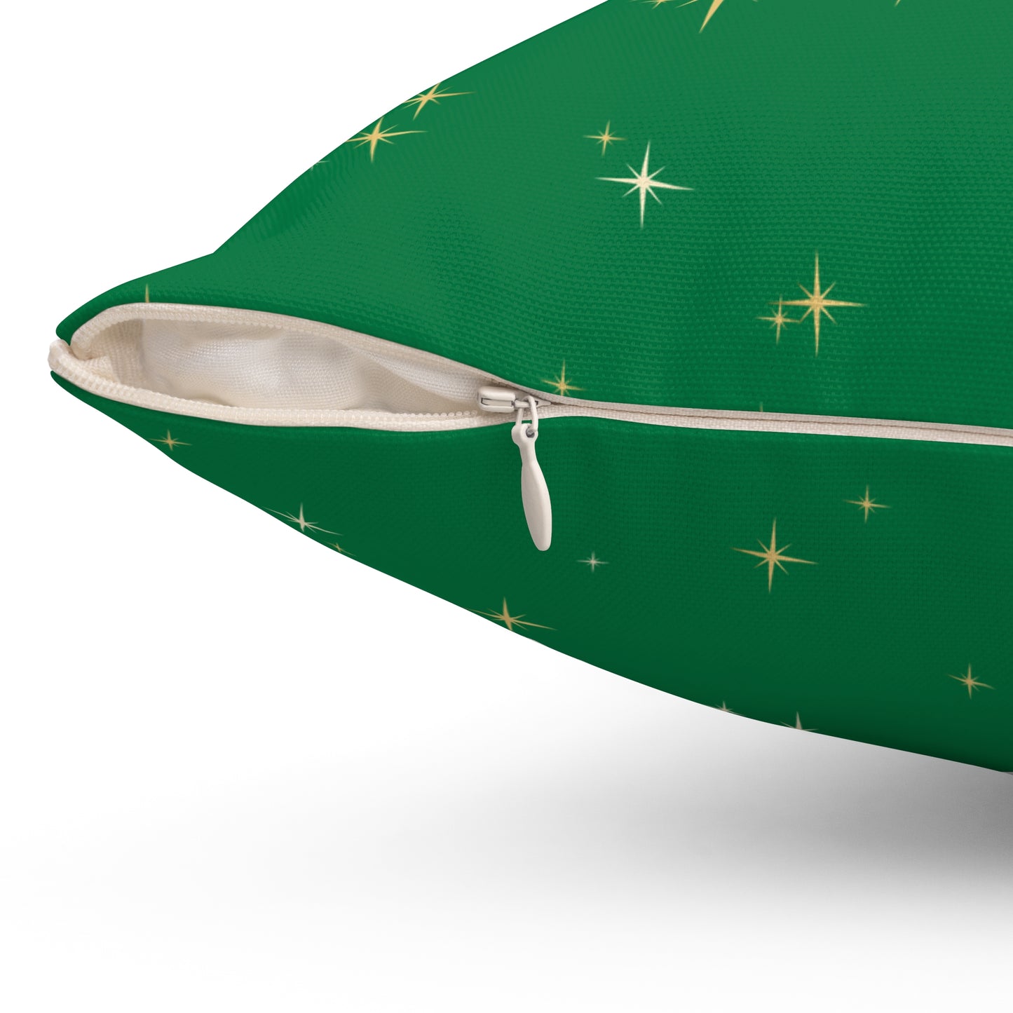 Christmas green Pillowcase & Pillow Insert with star pattern "merry christmas yall"