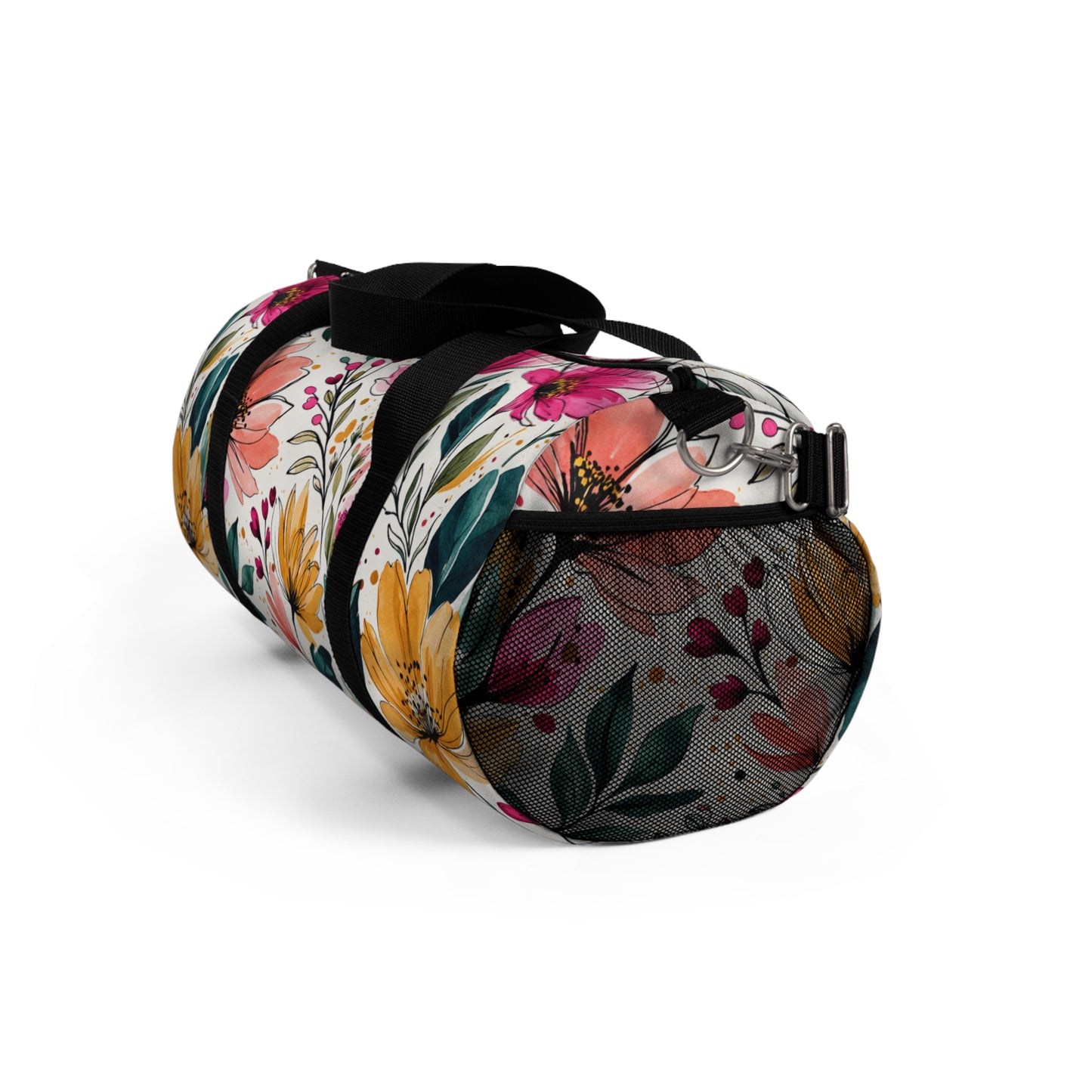 Modern Botanical Wildflower Pattern – Splatter Bloom Collection – Weekend Duffel Travel Bag