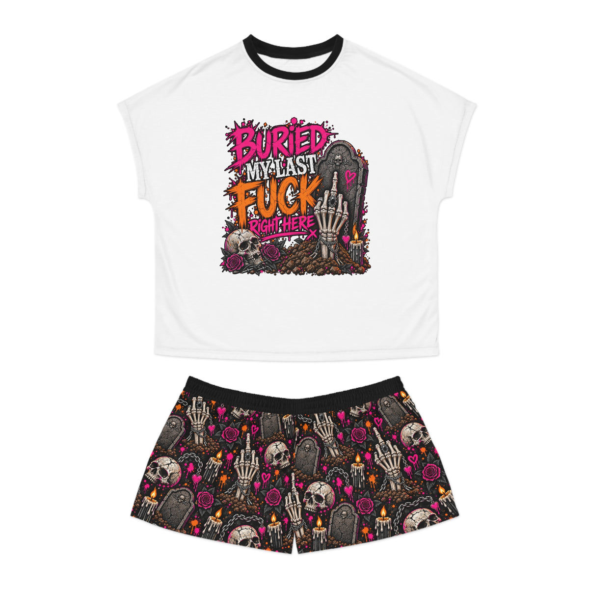 I Buried My Last Fuck Right Here Pajama Set | Dirt & Defiance Gothic Sleepwear by Subbin4Sanity