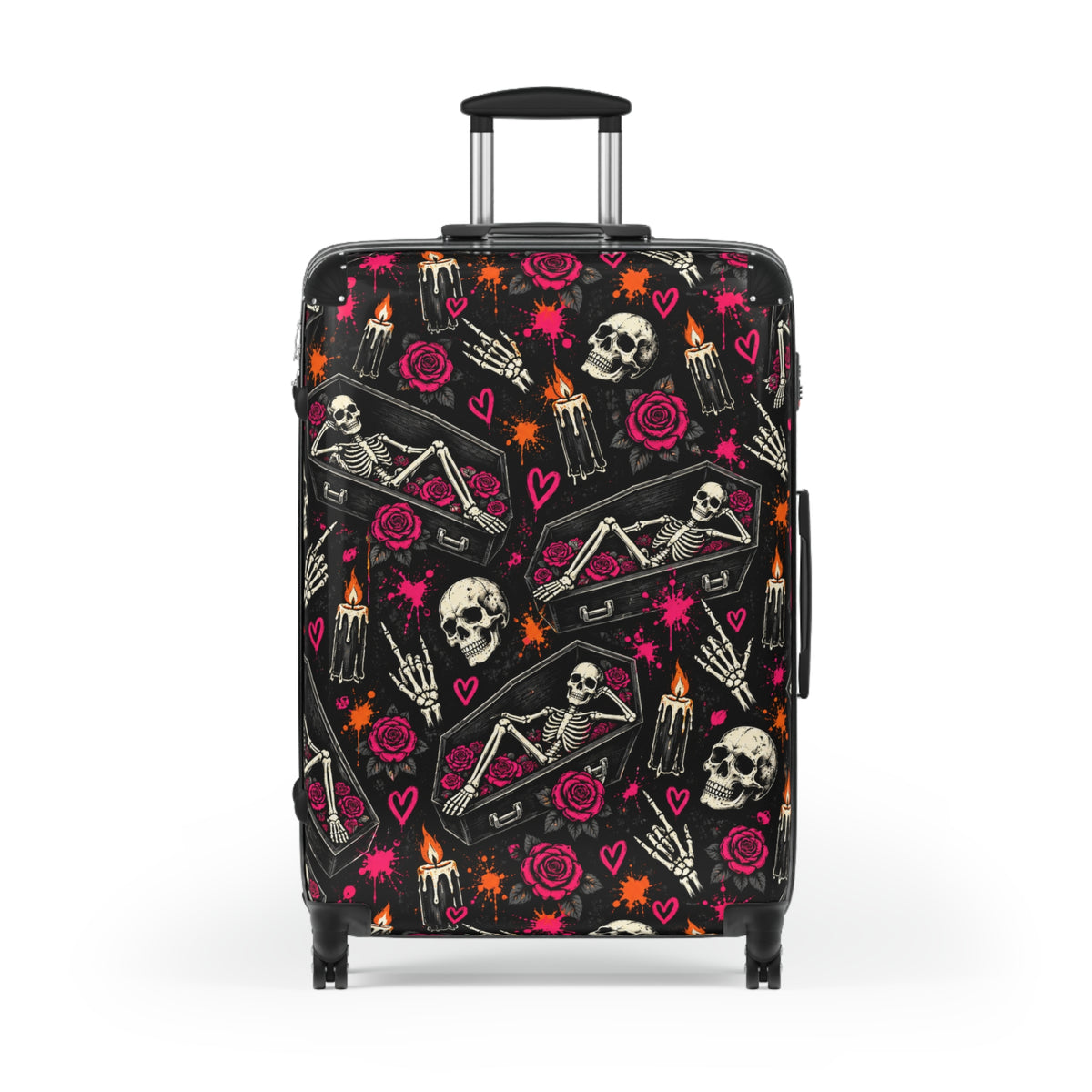 Dead & Unbothered Suitcase | Skull & Rose Halloween Luggage by Subbin4Sanity