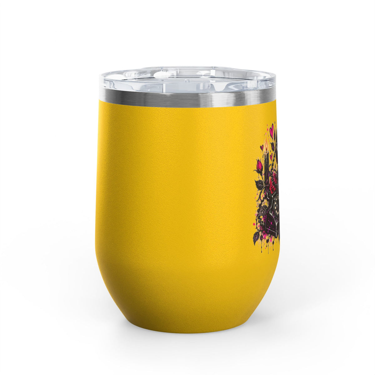 Karma’s Calling 12oz Wine Tumbler | Gothic Skull & Telephone Stainless Steel Cup by Subbin4Sanity