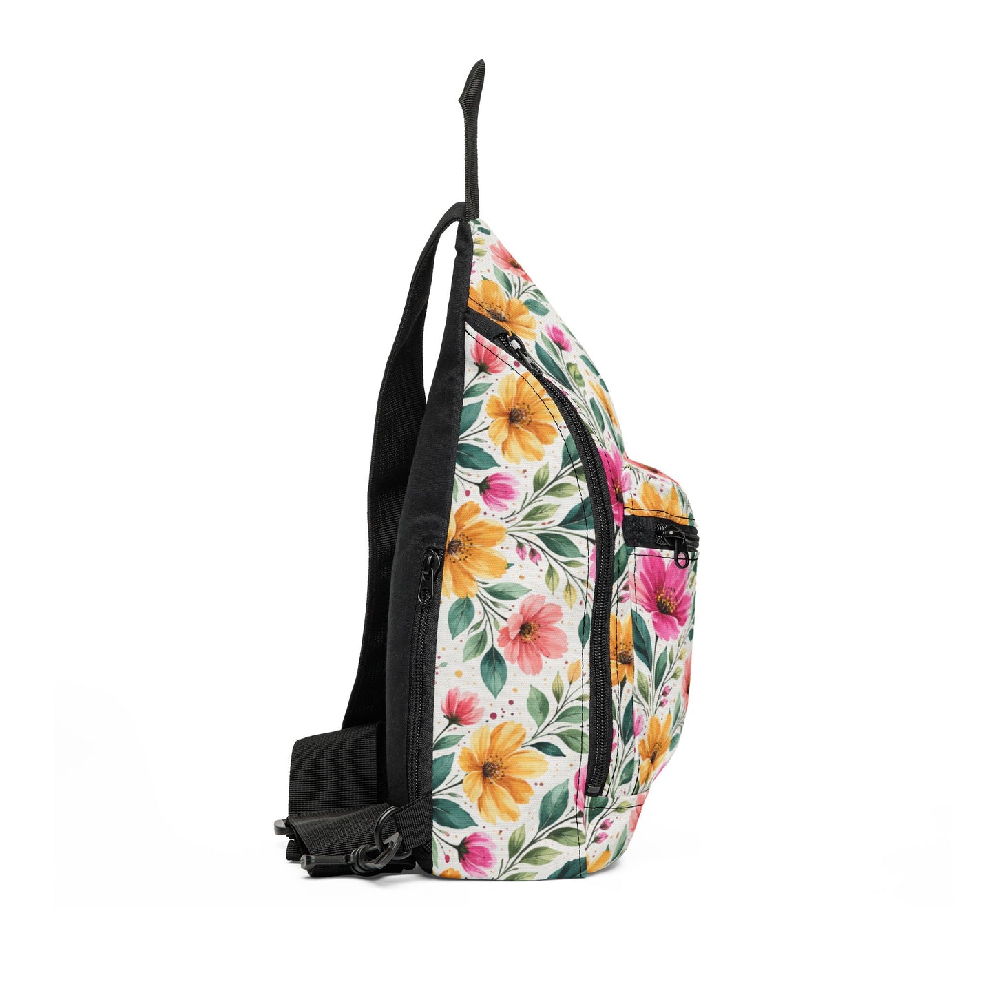 Watercolor Wildflower Garden Pattern – Splatter Bloom Collection – Crossbody Sling Bag