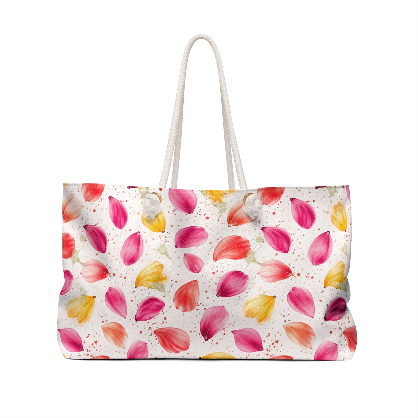 Watercolor Spring Petals Pattern – Splatter Bloom Collection – Weekender Travel Tote Bag