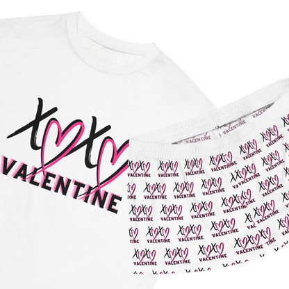 XOXO Valentine Pajama Set | Women’s Valentine Graphic Short Pajama Set by Subbin4Sanity