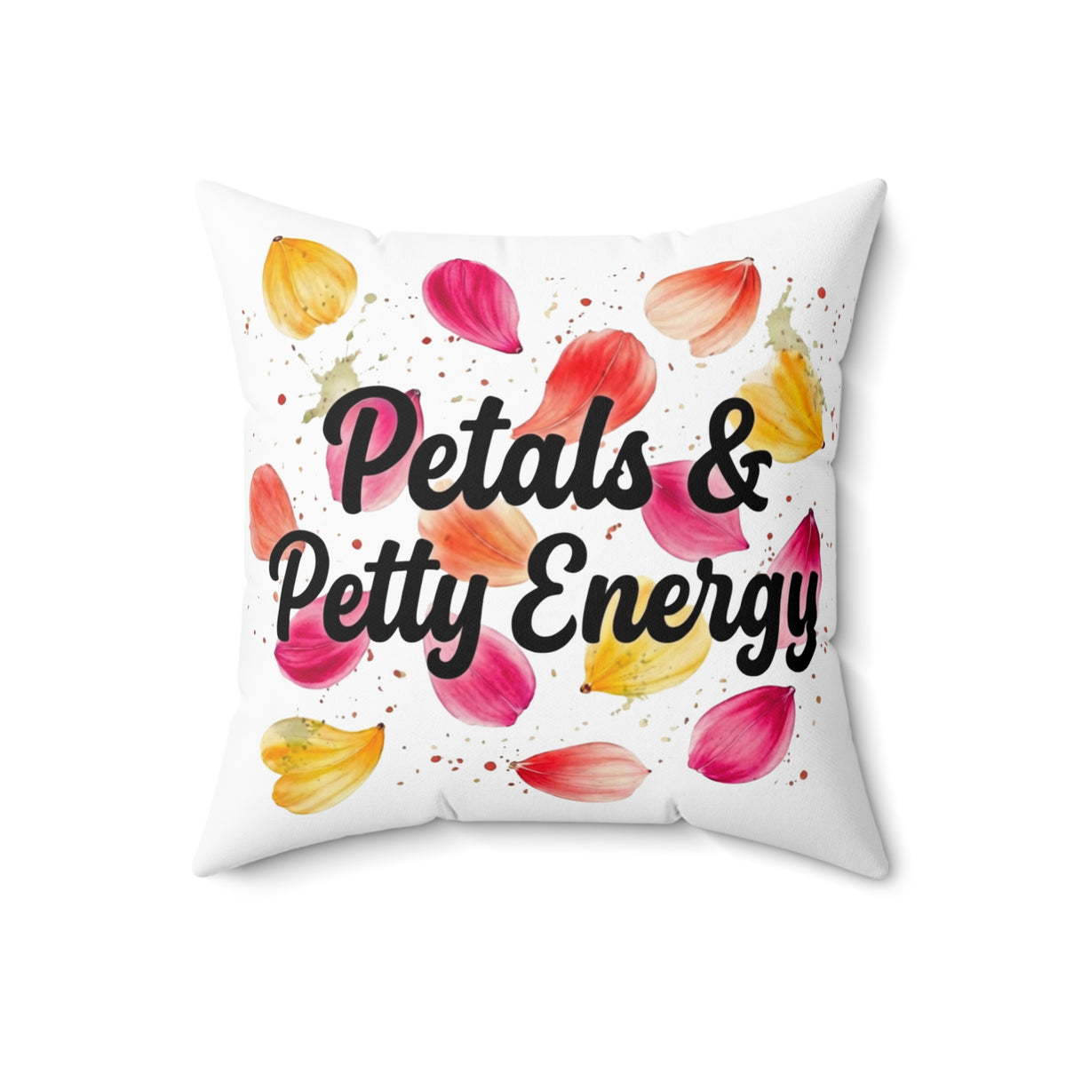 Petals & Petty Energy Double-Sided Throw Pillow | Floral Attitude Pillow by Subbin4Sanity