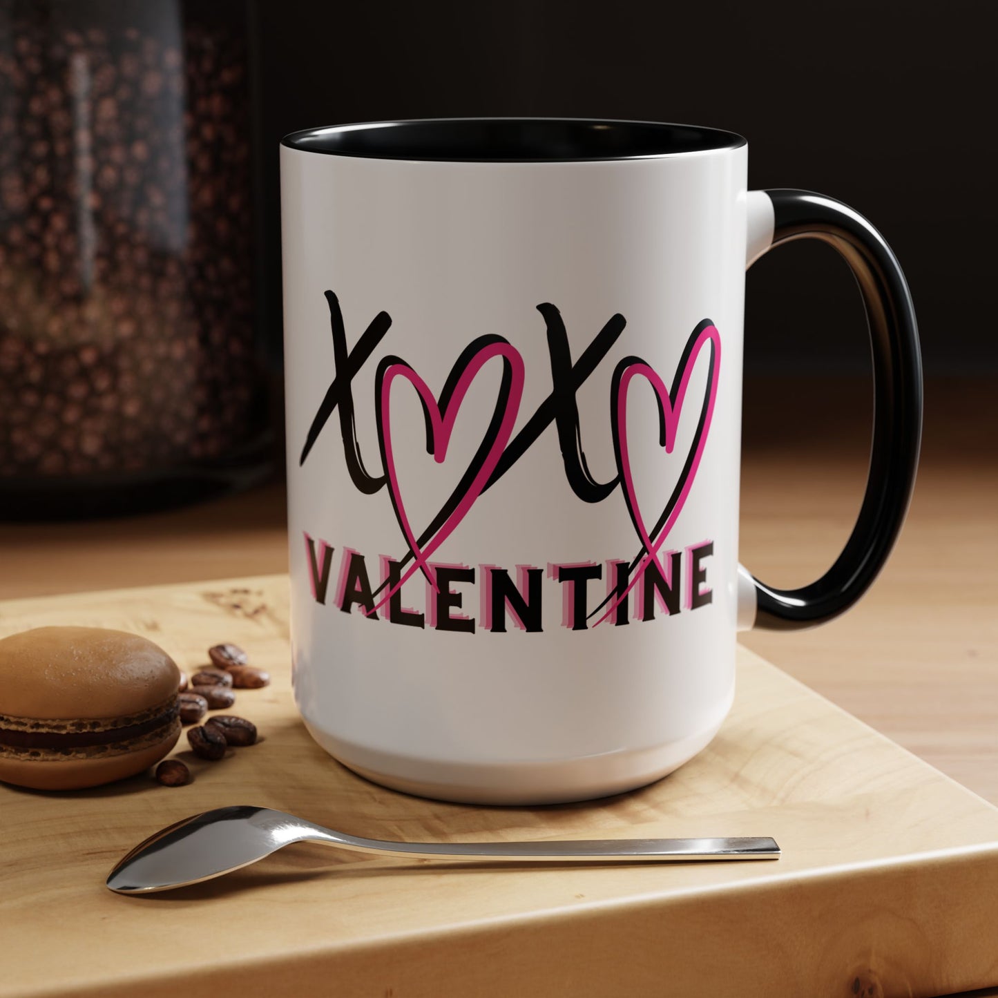 XOXO Valentine Accent Coffee Mug — 11oz & 15oz