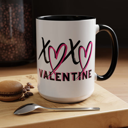 XOXO Valentine Accent Coffee Mug — 11oz & 15oz