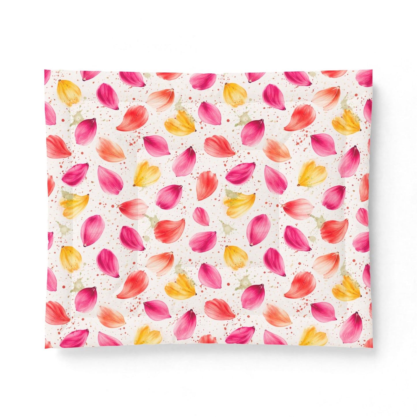 Watercolor Spring Petals Pattern – Splatter Bloom Collection – Comforter