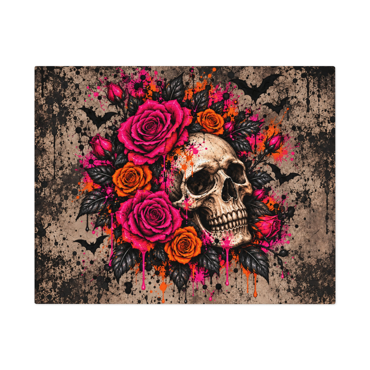 Deadly Blooms Halloween Jigsaw Puzzle | Gothic Floral Skull Puzzle by Subbin4Sanity
