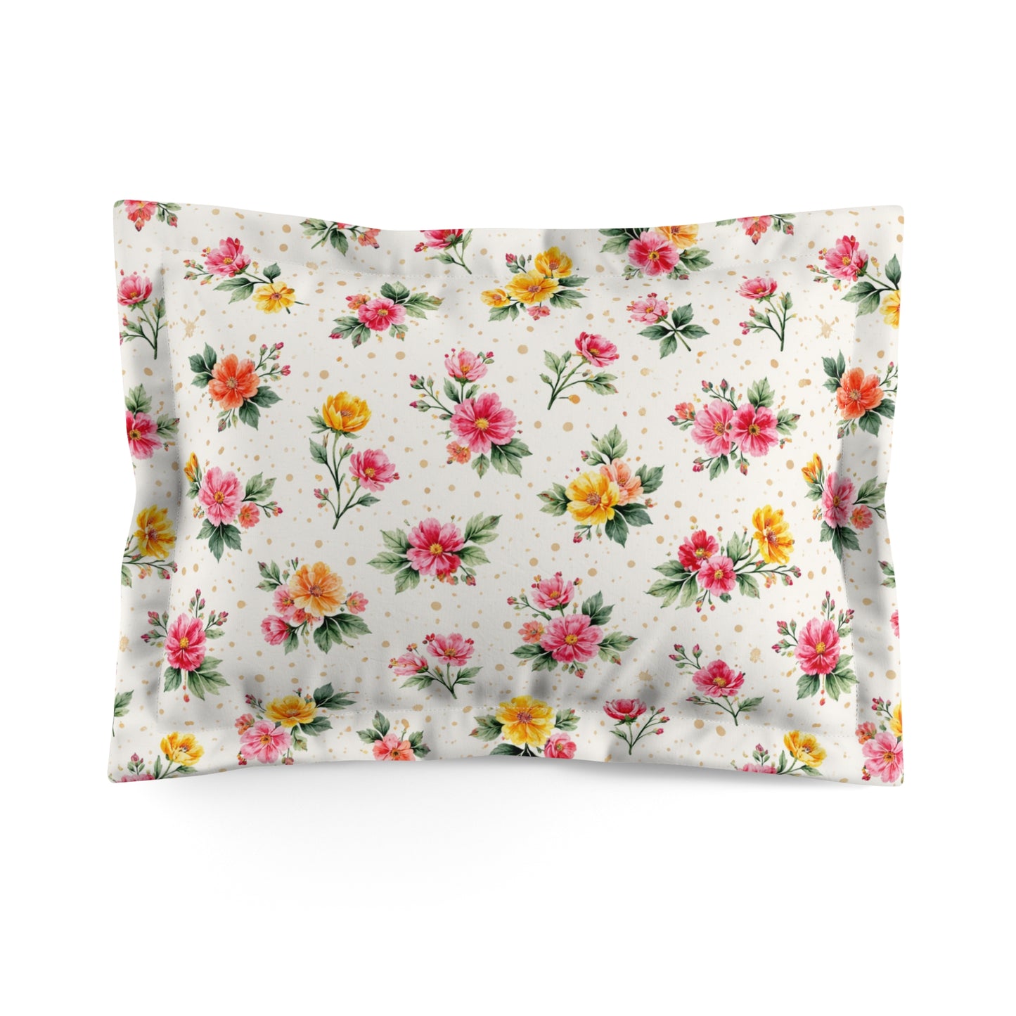 Wildflower Sprinkle Pattern – Splatter Bloom Collection – Decorative Pillowcase Sham