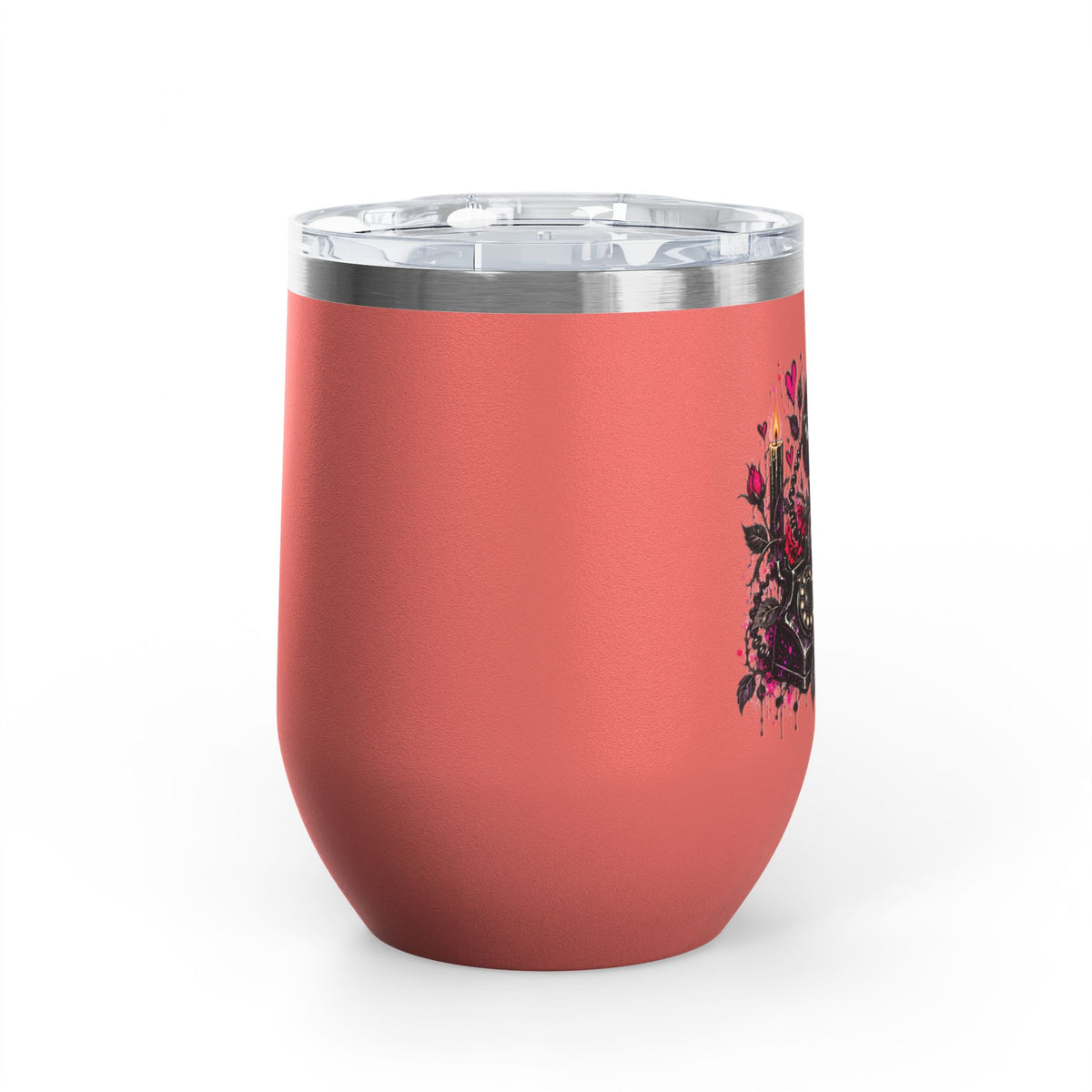 Karma’s Calling 12oz Wine Tumbler | Gothic Skull & Telephone Stainless Steel Cup by Subbin4Sanity