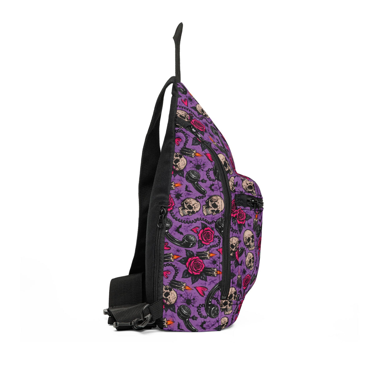 Karma’s Calling Crossbody Bag | Skull & Rose Halloween Shoulder Bag by Subbin4Sanity