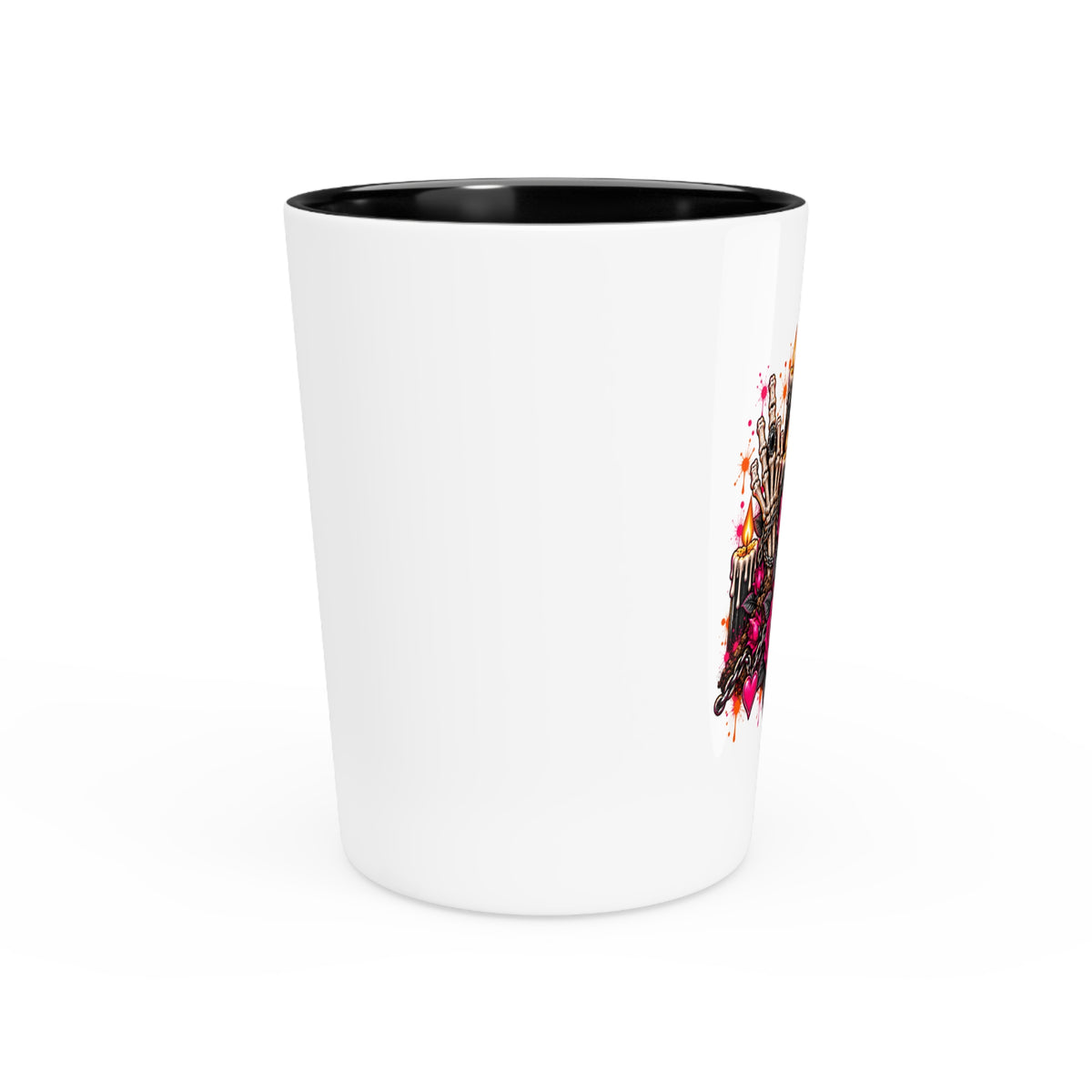 Dirt & Defiance Shot Glass | Gothic Skull & Coffin Drinking Glass by Subbin4Sanity