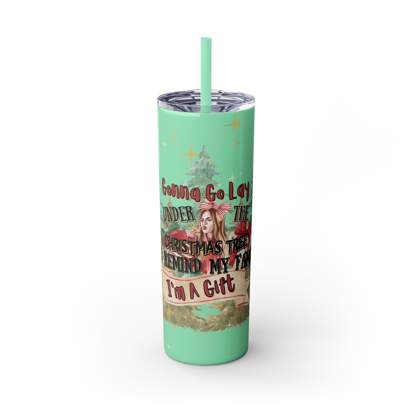 Christmas Skinny Tumbler with Straw, 20oz