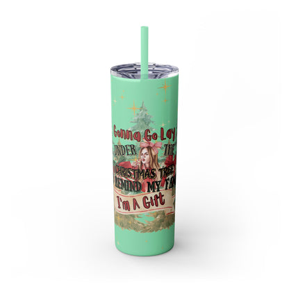 Christmas Skinny Tumbler with Straw, 20oz