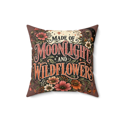 Made Of Moonlight And Wildflowers + Midnight Wildflowers Double-Sided Pillowcase & Insert | Boho Halloween Decor by Subbin4Sanity