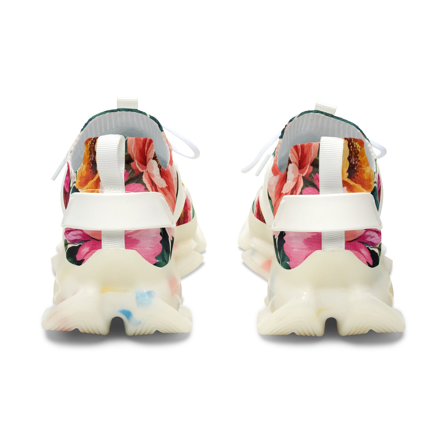 Electric Wildflower Garden Pattern – Splatter Bloom Collection — Lightweight Women's Breathable Athletic Mesh Sneakers