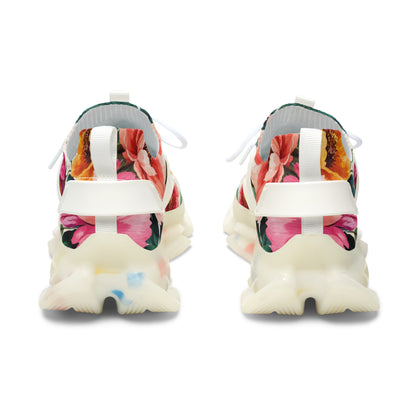 Electric Wildflower Garden Pattern – Splatter Bloom Collection — Lightweight Women's Breathable Athletic Mesh Sneakers