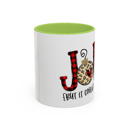 Christmas Coffee Mug, 11oz, "Jolly but it could be the WINE"