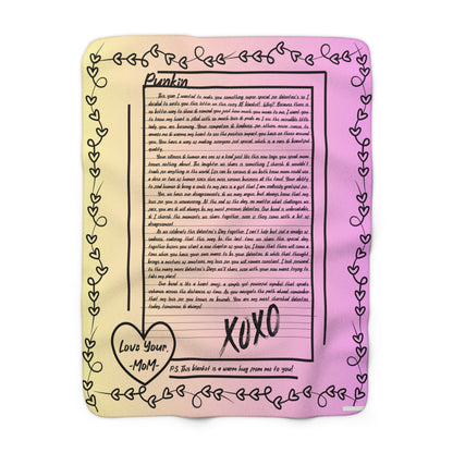 Custom Valentines Sherpa Fleece Blanket
