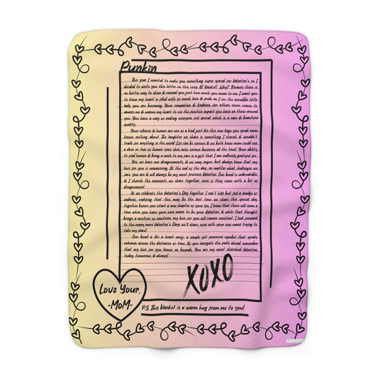 Custom Valentines Sherpa Fleece Blanket