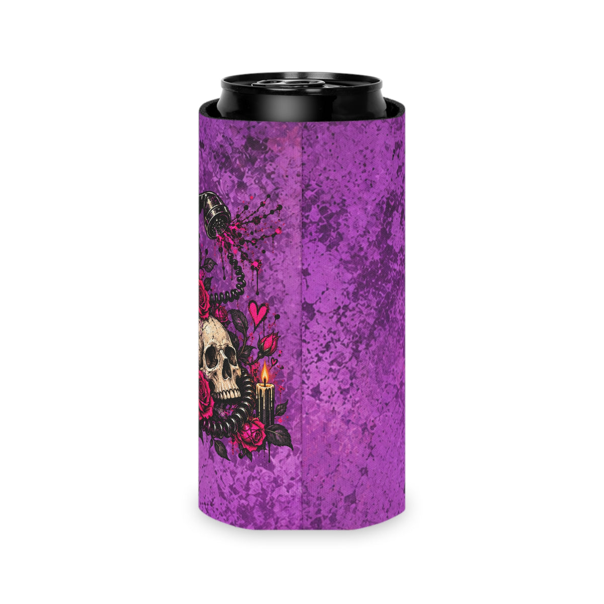 Karma’s Calling Foam Grip Koozie | Gothic Skull Can Cooler by Subbin4Sanity