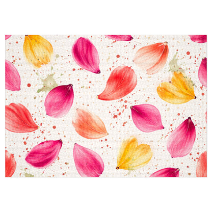 Watercolor Spring Petals Pattern – Splatter Bloom Collection – Puzzle & Tin Storage Box