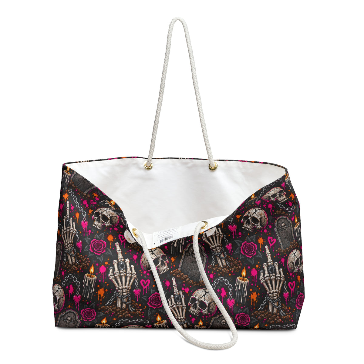 Dirt & Defiance Weekender Bag | Skull & Rose Halloween Travel Tote by Subbin4Sanity