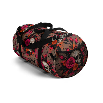 Deadly Blooms Duffel Bag | Skull & Rose Halloween Travel Bag by Subbin4Sanity