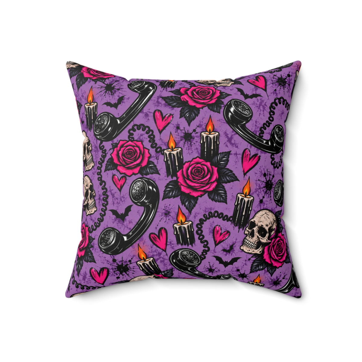 If Karma Needs Help, Call Me + Karma’s Calling Double-Sided Pillowcase & Insert | Gothic Halloween Decor by Subbin4Sanity