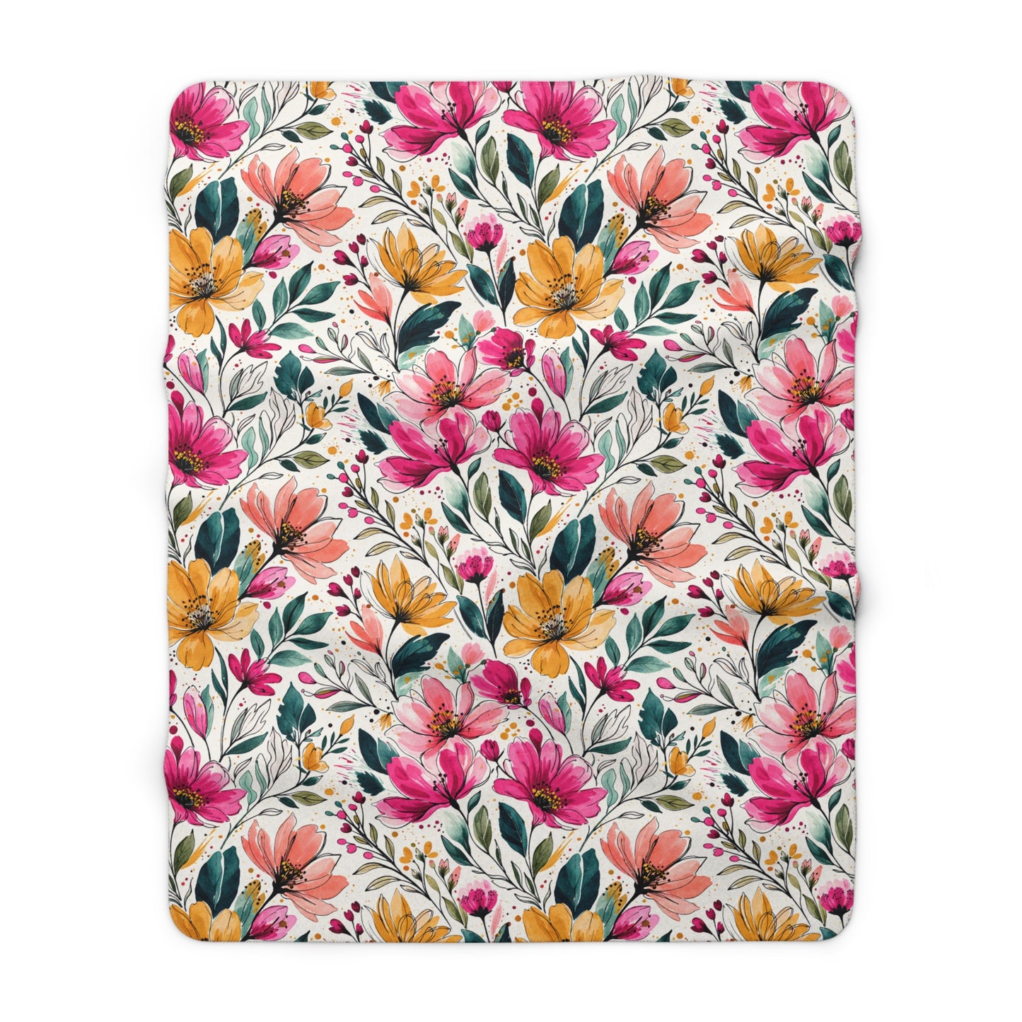Modern Botanical Wildflower Pattern – Splatter Bloom Collection – Original Seamless Design By Subbin4Sanity