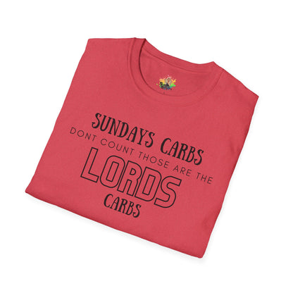 The Lord’s Carbs Graphic T-Shirt | Funny Food Lover Statement Tee by Subbin4Sanity
