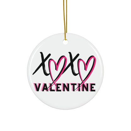 XOXO Valentine Ceramic Ornament | Flirty Heart Valentine Decor Keepsake by Subbin4Sanity