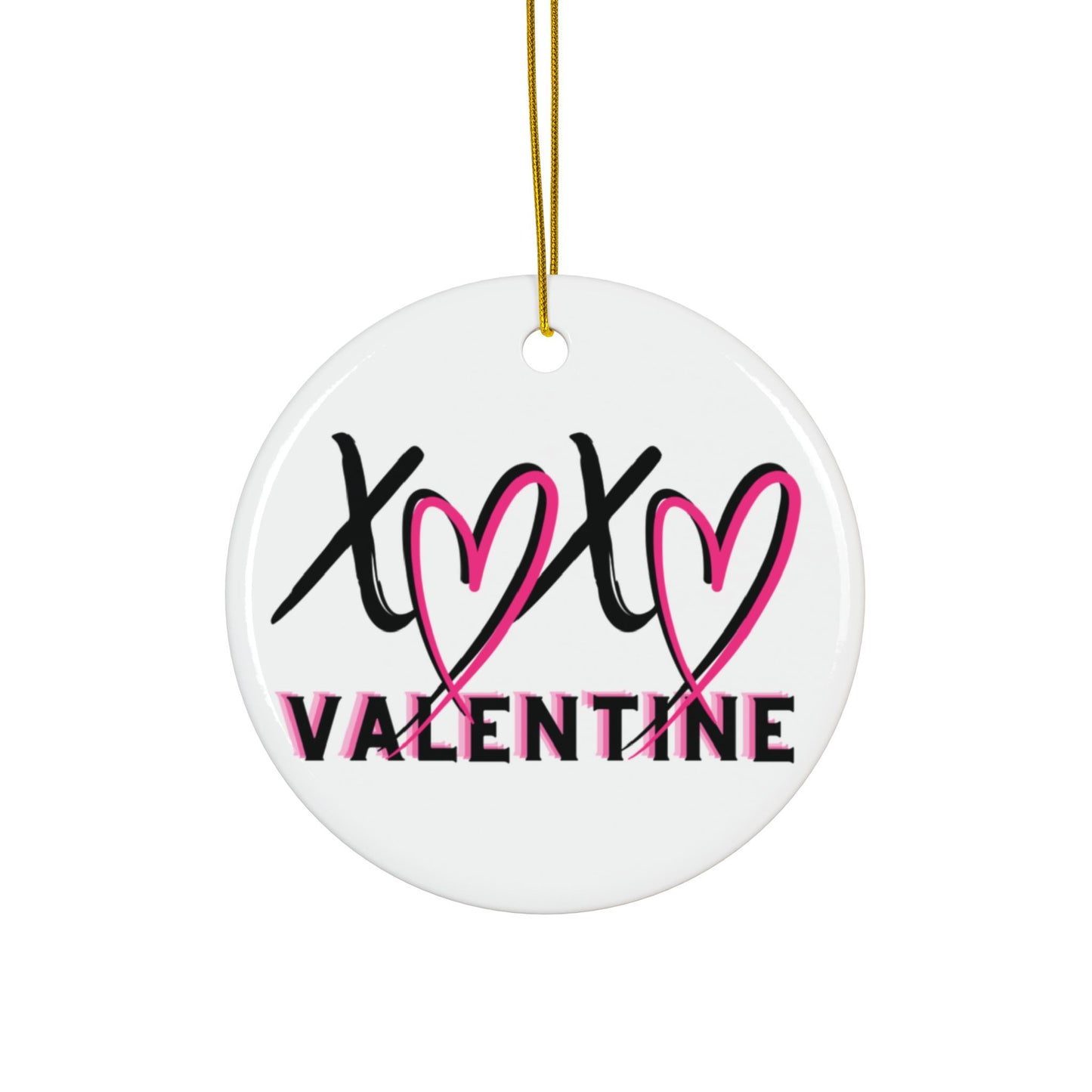 XOXO Valentine Ceramic Ornament | Flirty Heart Valentine Decor Keepsake by Subbin4Sanity