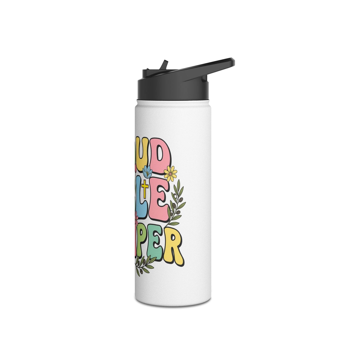 Proud Bible Thumper Multicolor Spring Easter Faith Stainless Steel Water Bottle