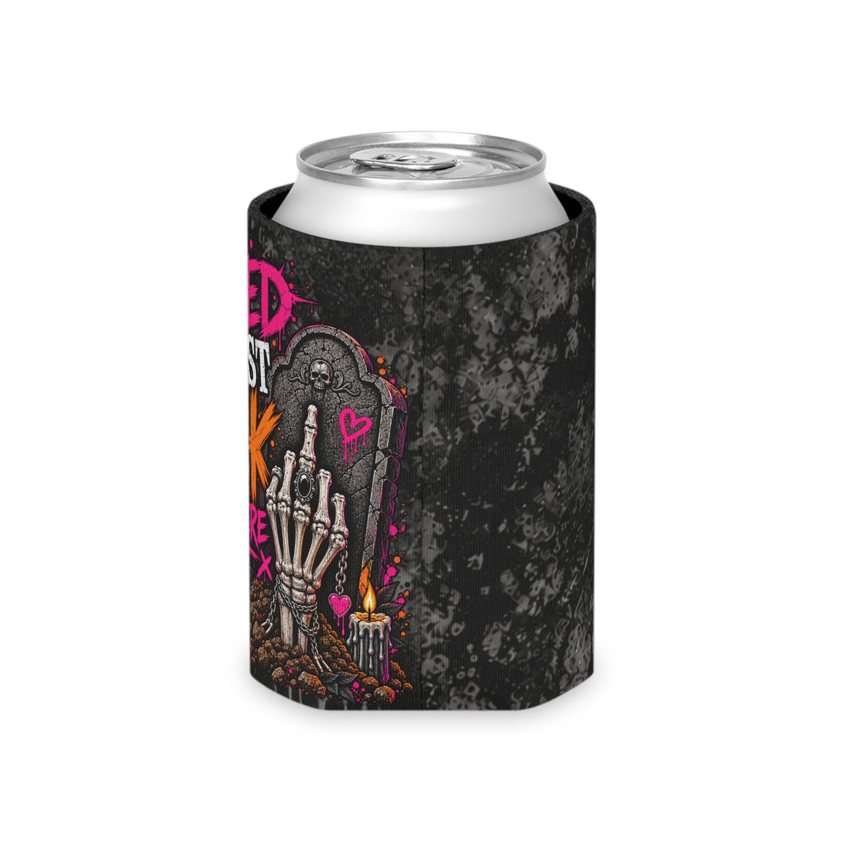 I Buried My Last Fuck Right Here Foam Grip Koozie | Sarcastic Gothic Can Cooler by Subbin4Sanity
