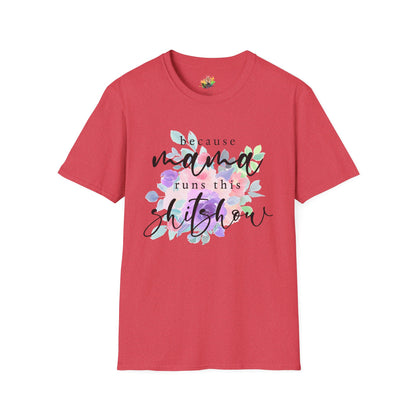 Mama Runs The Shitshow Graphic T-Shirt | Funny Mom Life Statement Tee by Subbin4Sanity