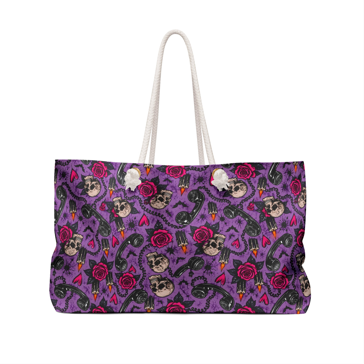 Karma’s Calling Weekender Bag | Skull & Rose Halloween Travel Tote by Subbin4Sanity