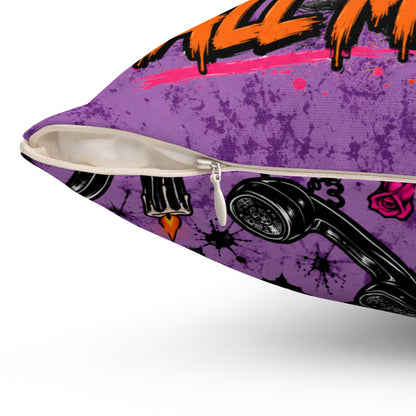 If Karma Needs Help, Call Me + Karma’s Calling Double-Sided Pillowcase & Insert | Gothic Halloween Decor by Subbin4Sanity