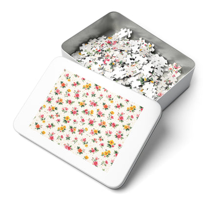 Wildflower Sprinkle Pattern – Splatter Bloom Collection – Puzzle & Tin Storage Box