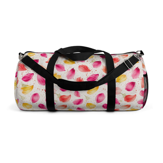 Watercolor Spring Petals Pattern – Splatter Bloom Collection – Duffel Travel Bag