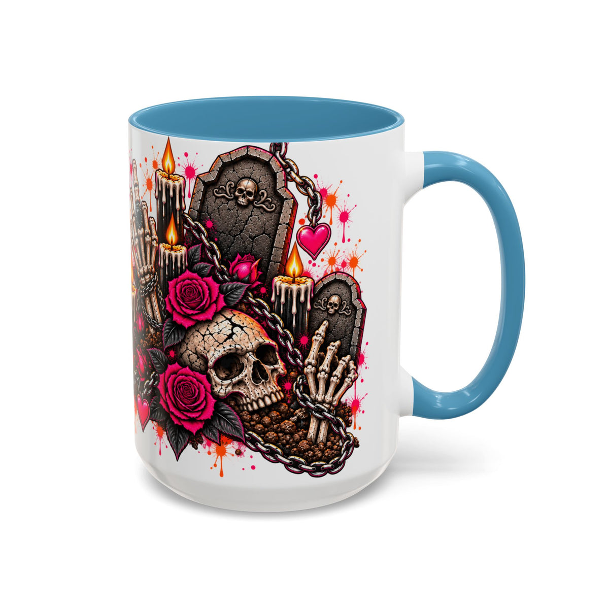 Dirt & Defiance Coffee Mug | Gothic Skull & Coffin Ceramic Mug by Subbin4Sanity