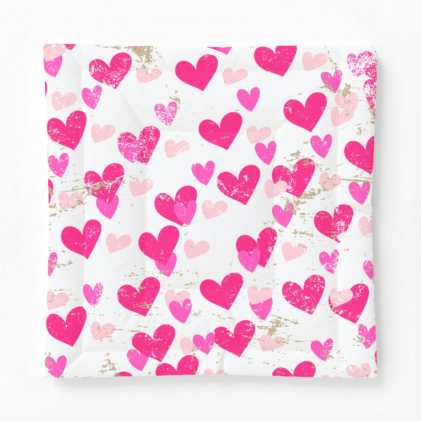 Love Worn Cozy Comforter Blanket | Distressed Heart Print Cotton Comforter – Pink Love Pattern Bedding by Subbin4Sanity