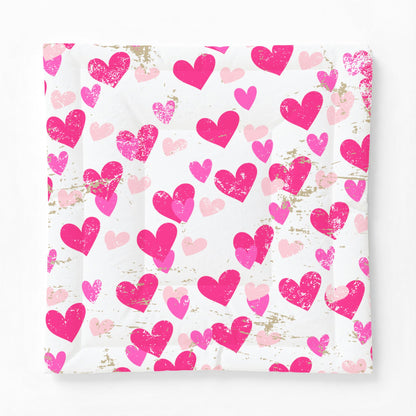 Love Worn Cozy Comforter Blanket | Distressed Heart Print Cotton Comforter – Pink Love Pattern Bedding by Subbin4Sanity