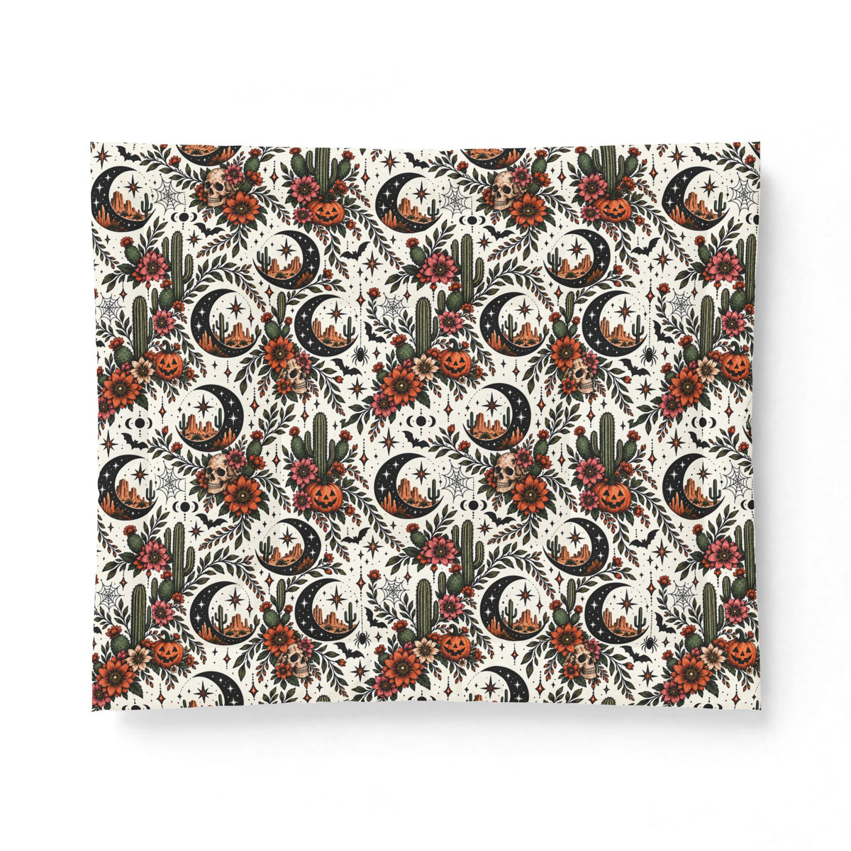 Crescent Blooms Comforter | Boho Celestial Floral Halloween Bedding by Subbin4Sanity