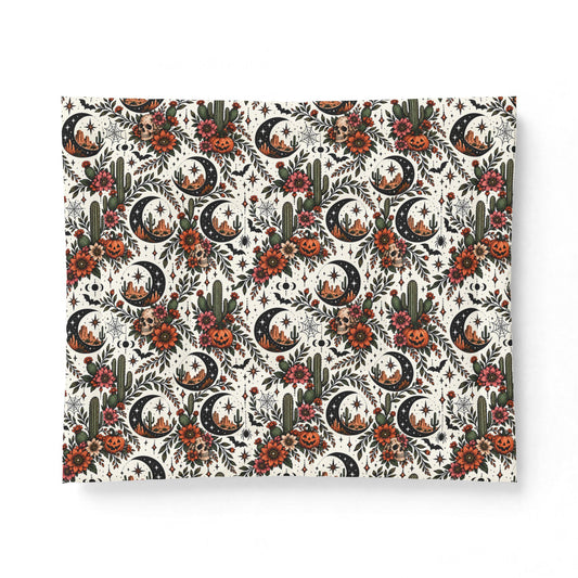Crescent Blooms Comforter | Boho Celestial Floral Halloween Bedding by Subbin4Sanity