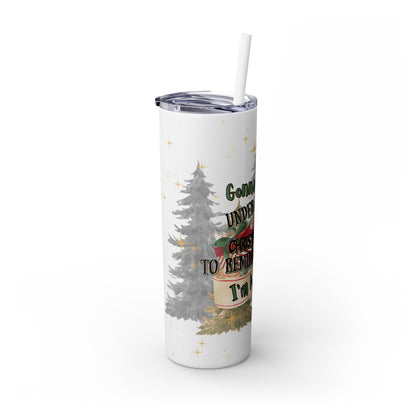 Christmas Skinny Tumbler with Straw, 20oz
